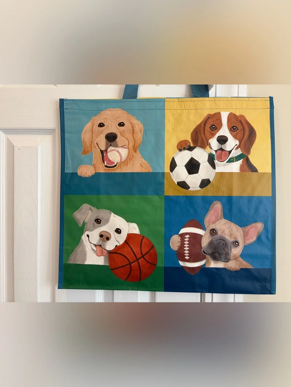 Marshalls/ Homegoods/ TJ Maxx Reusable Dog & Sports Pattern Tote Bags 🐶⚽️🏈🛍️